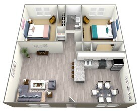 2 Bed 1 Bath 1427-36 1427-36 floor plan